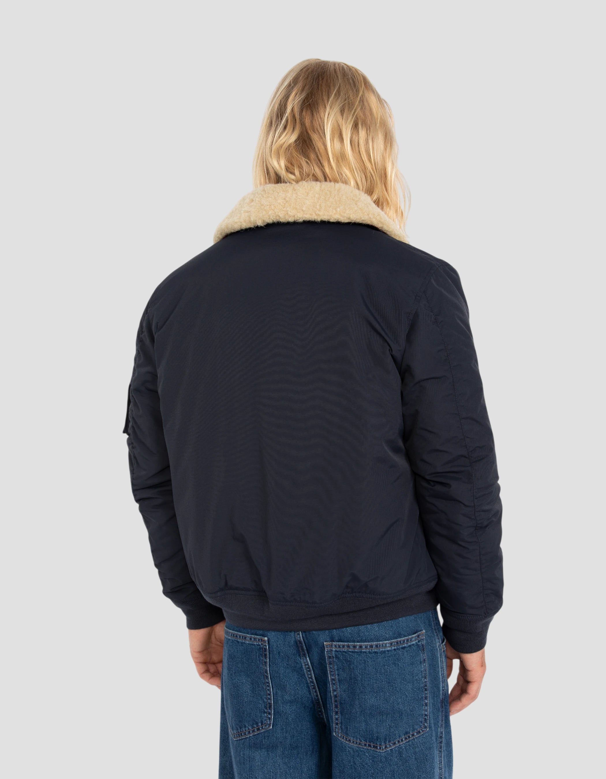 Chaqueta del ejército azul marino y beige-6