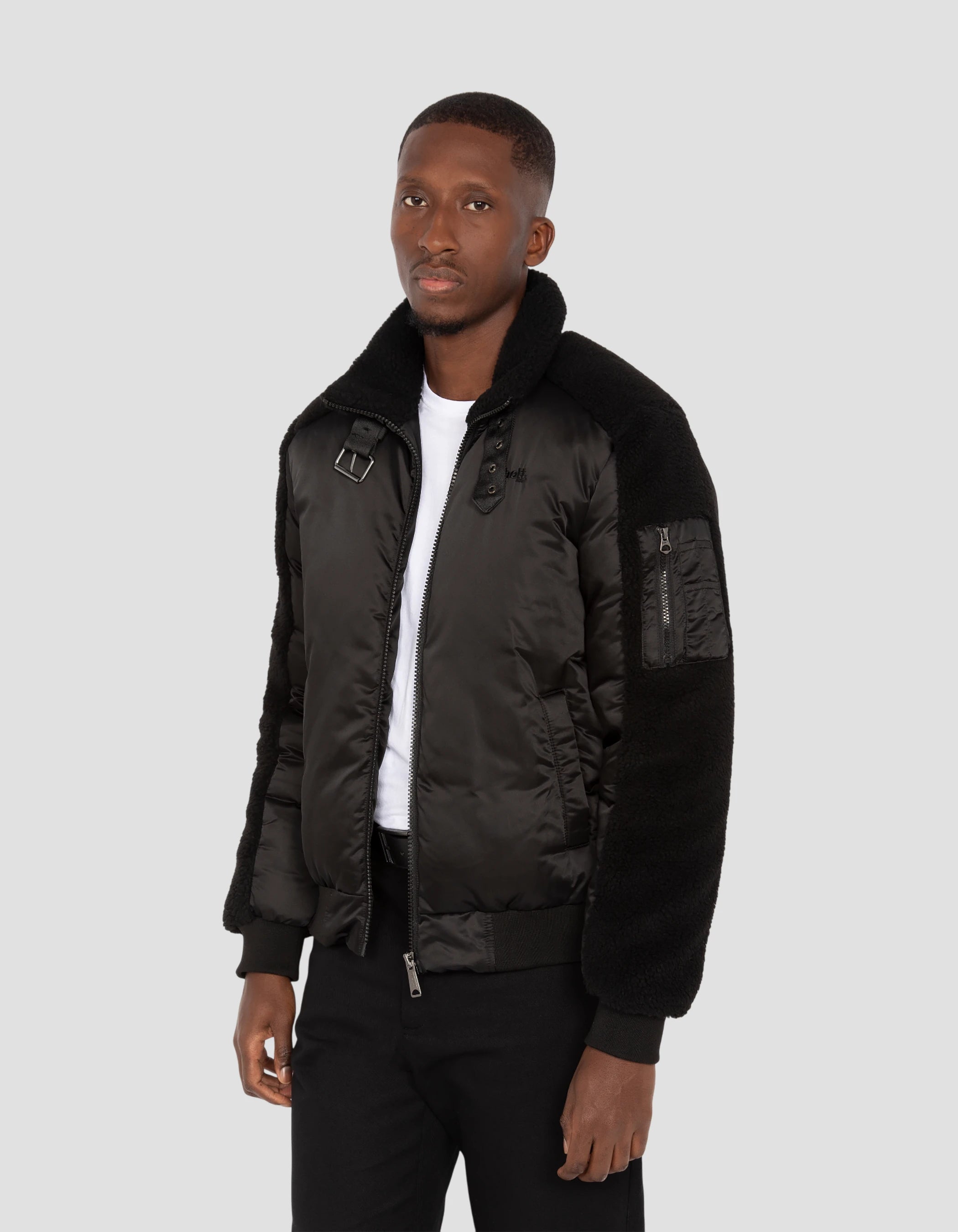 Chaqueta del ejército negro-4