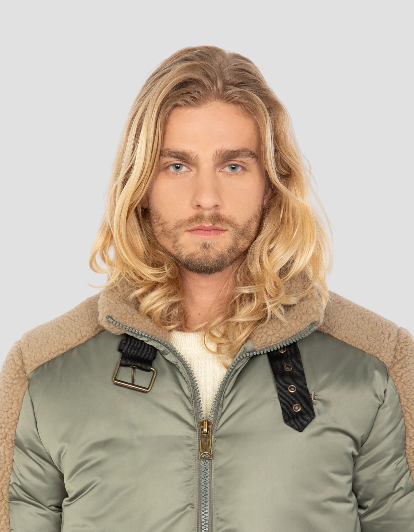 Giacca dell'esercito salvia e beige