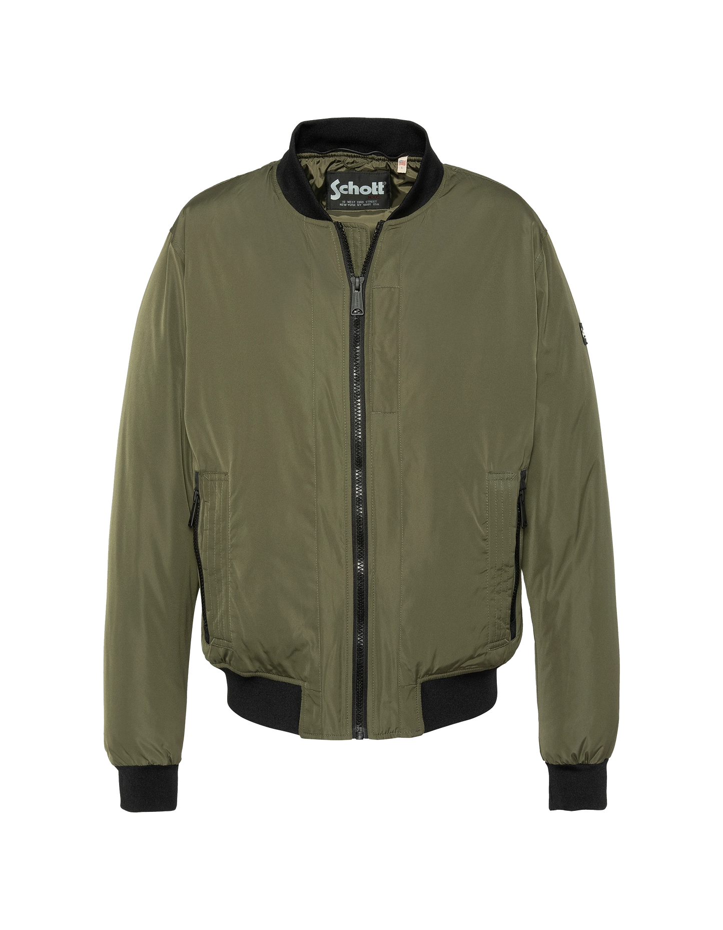 Chaqueta de color caqui con capucha con plastron extraíble