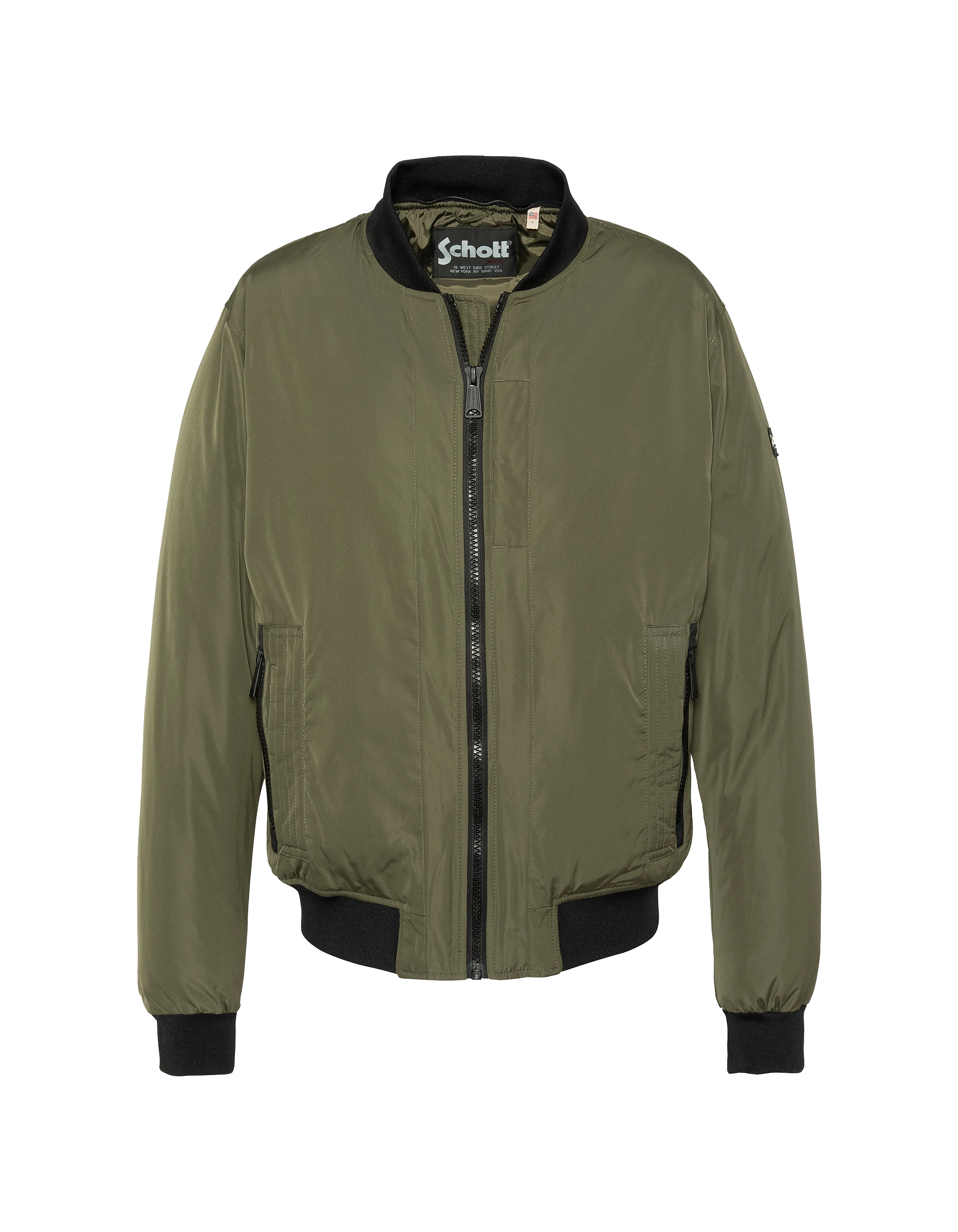 Chaqueta de color caqui con capucha con plastron extraíble-6