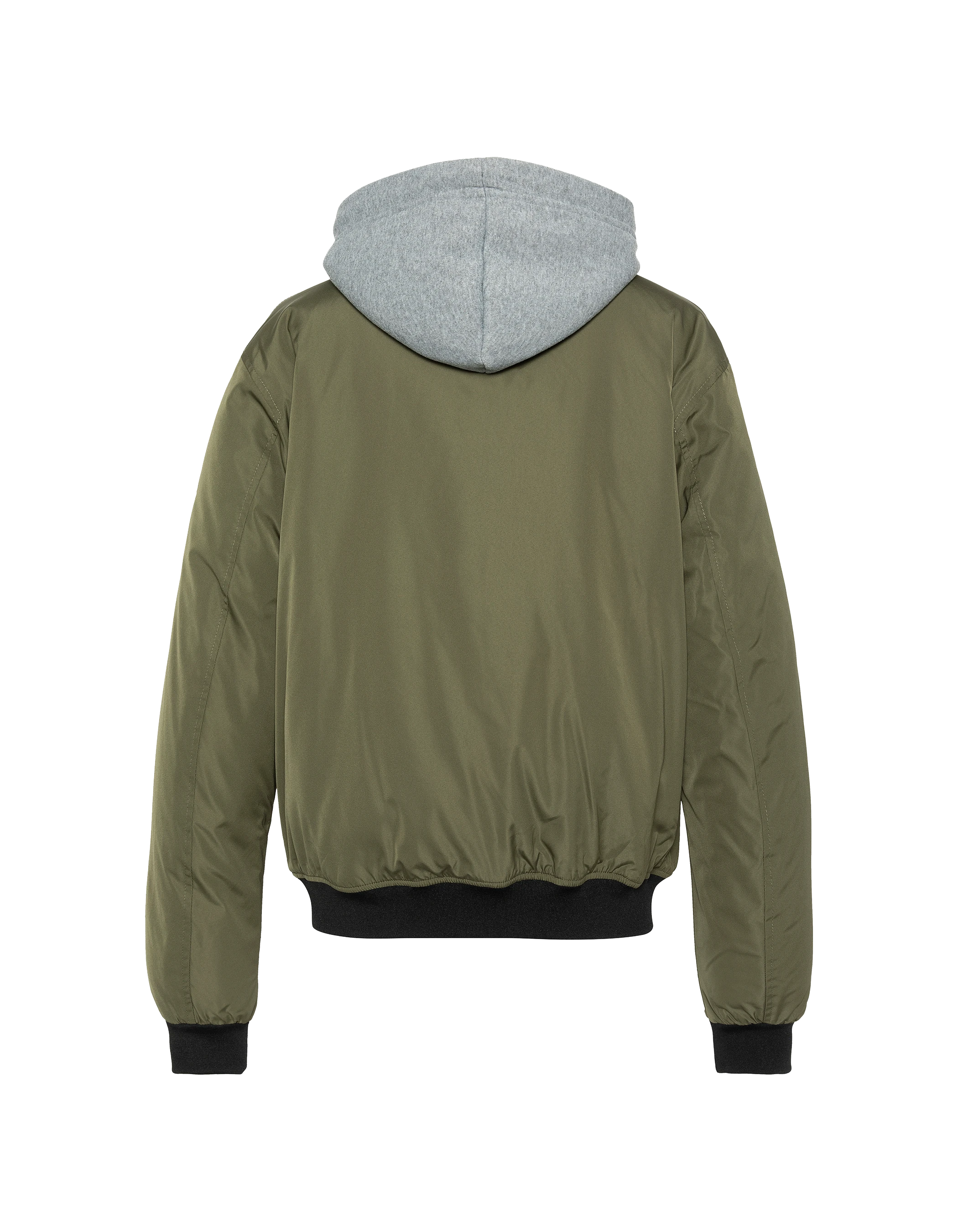 Chaqueta de color caqui con capucha con plastron extraíble-8