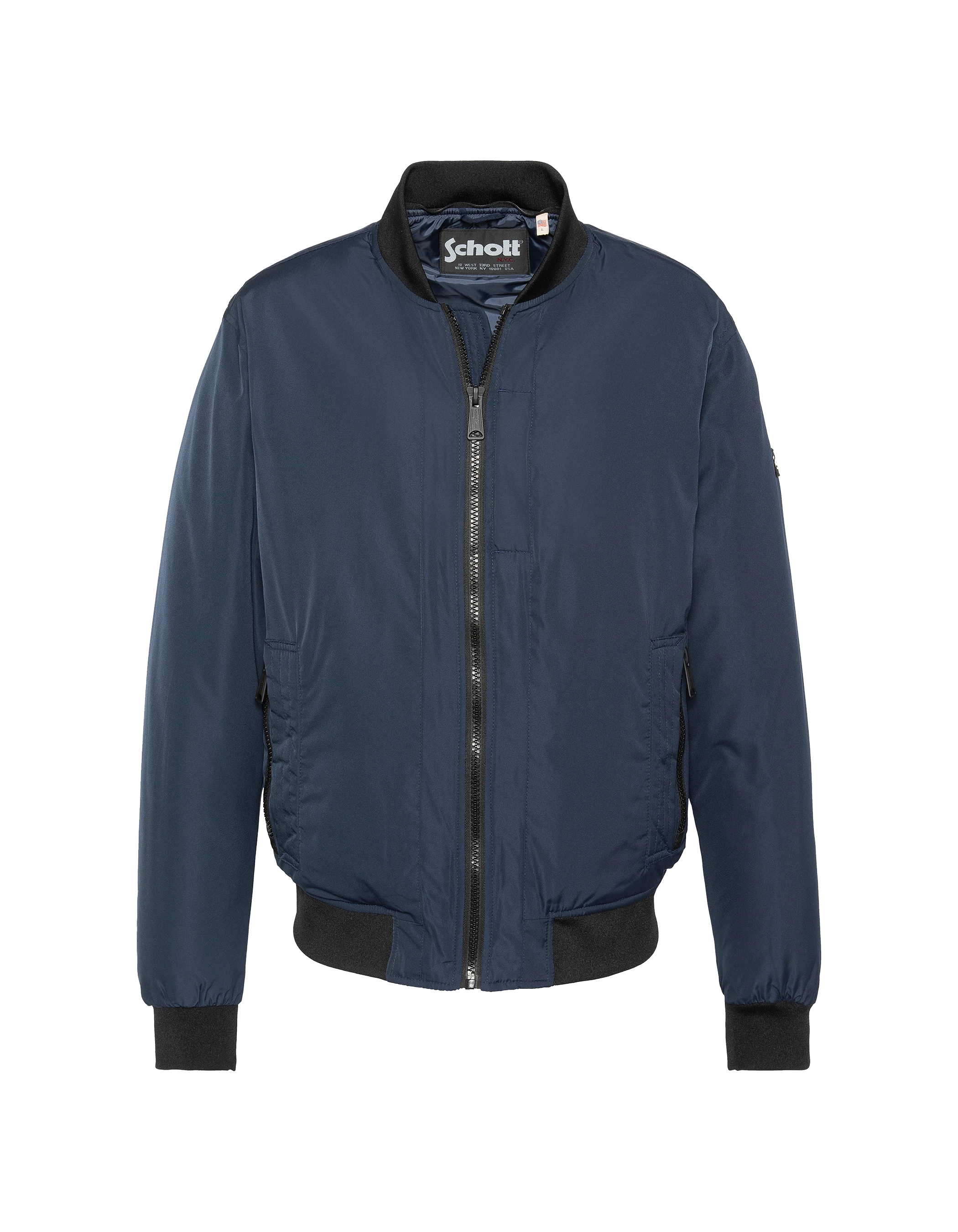 Chaqueta azul marino con capucha con Plastron extraíble-6