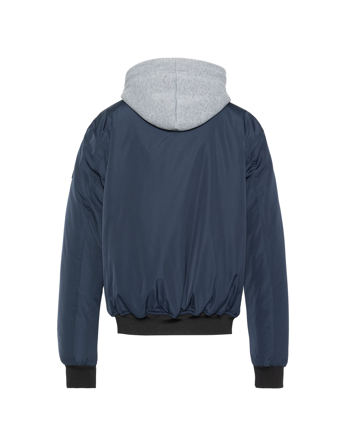 Chaqueta azul marino con capucha con Plastron extraíble