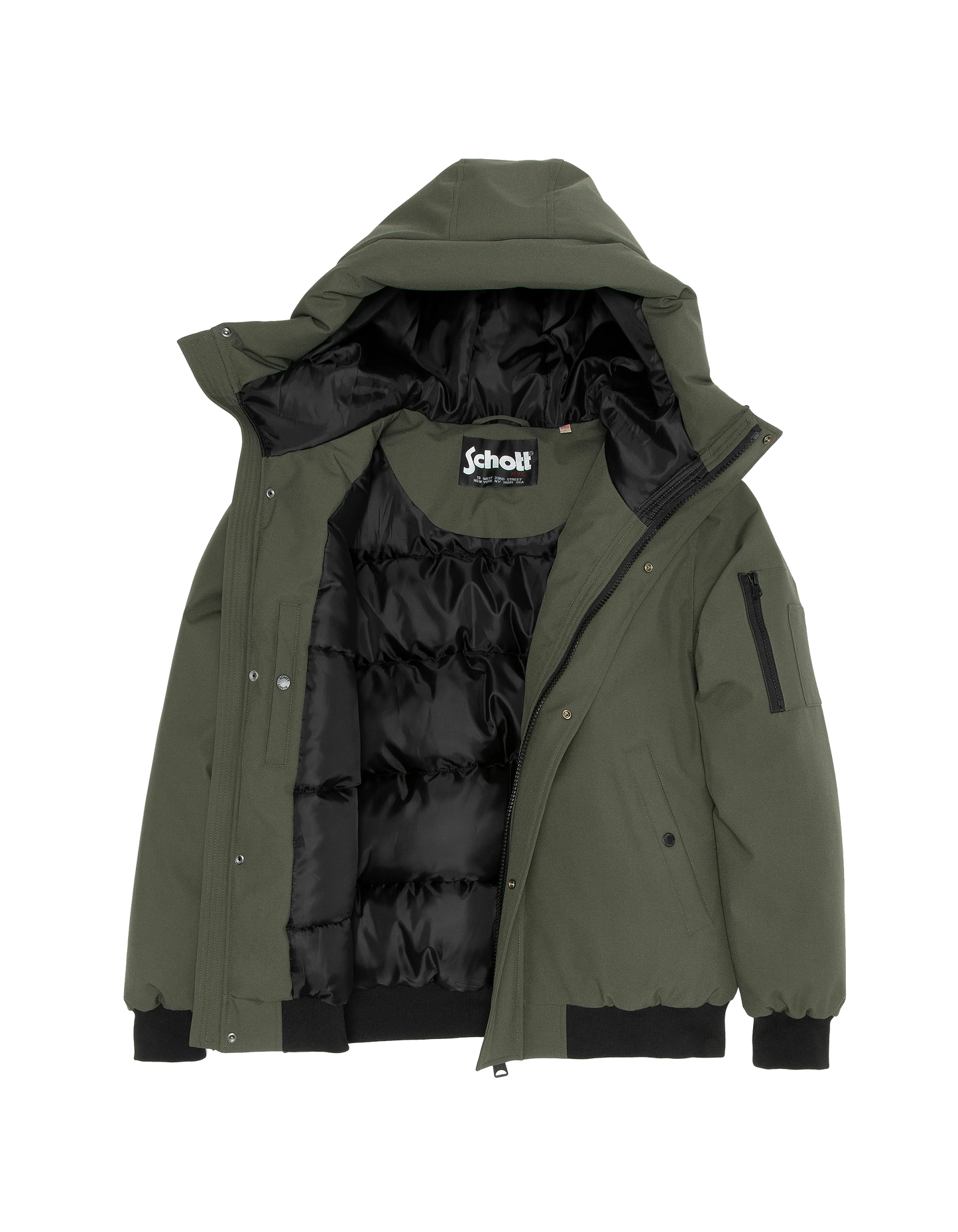 Chaqueta de color caqui con capucha