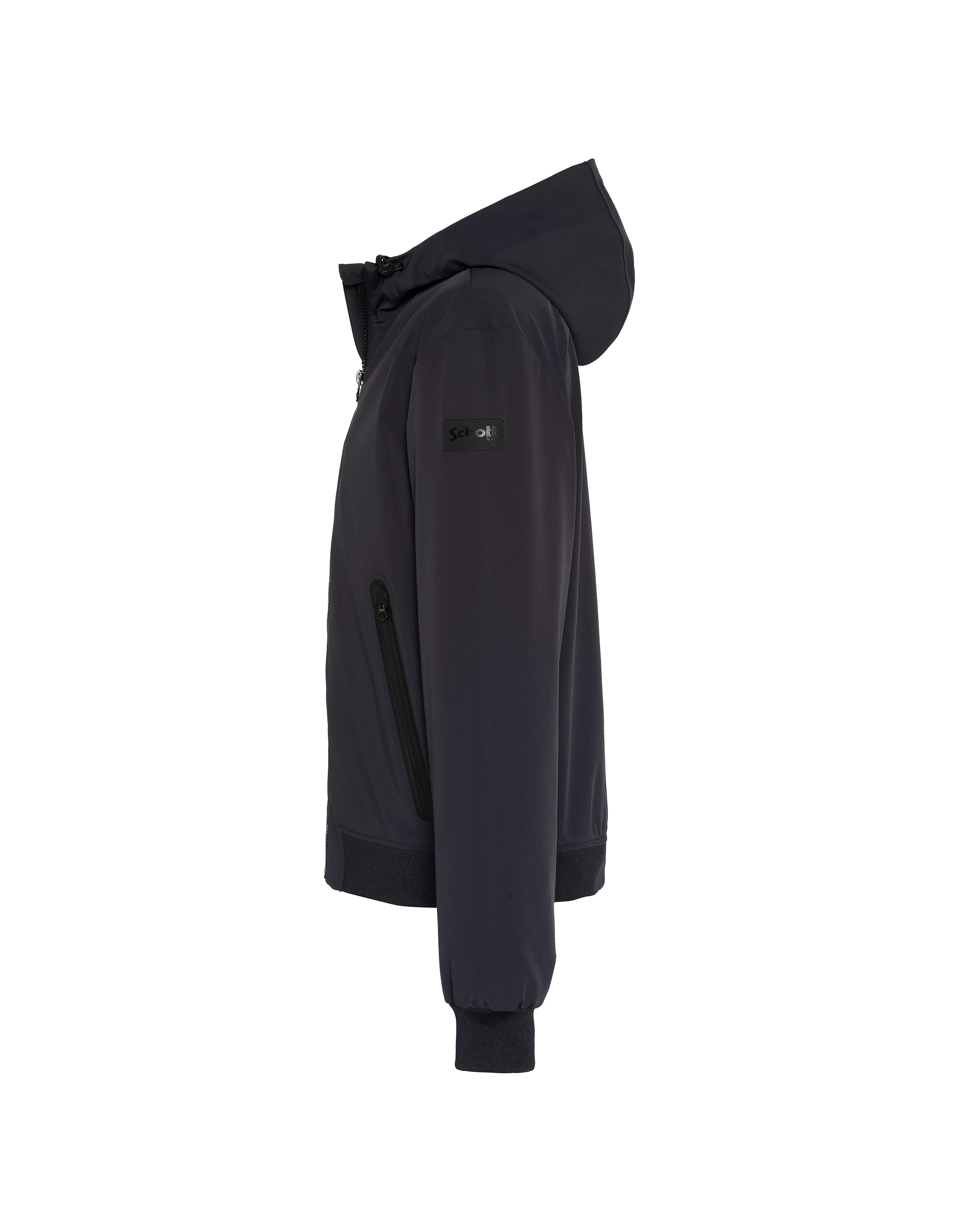 Capucha urbana de la chaqueta azul marino oscuro-4