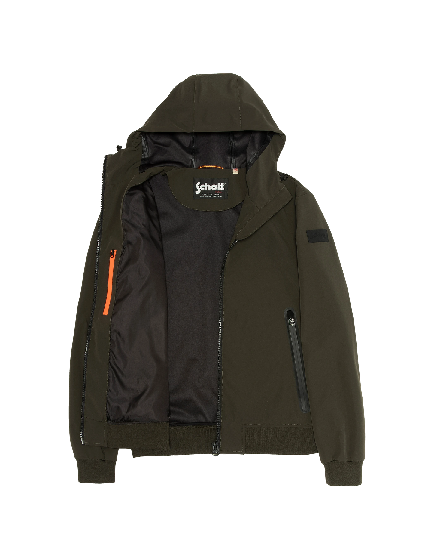 Chaqueta de color caqui urbano con encapuchas